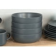 thumbnail image 6 of 10 Strawberry Street Wazee Matte 16 Pc Coupe Dinnerware Set, Charcoal, 6 of 8