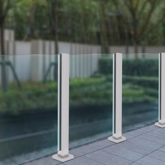High-Quality 304 Stainless Steel Railing Post with Glass Panel, Strong Load-Bearing Capacity, Deepened Slot, Ideal for Residential and Commercial Use