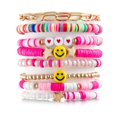 thumbnail image 5 of Juego de pulseras JAMW coloridas de oro blanco con sonrisa y estrella, 5 of 5