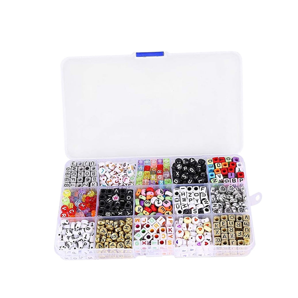 SHOWERORO 1100Pcs Acrylic Cube Letter Beads for Bracelets, , Assorted Colors, Perfect for Friends