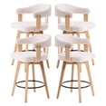 thumbnail image 6 of EYYTHUNG Swivel Boucle Barstool Set of 4, Mid Century Modern Dining Chairs with Arms and Wood Legs, Upholstered Kitchen Chairs, White Boucle, 6 of 8