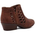 thumbnail image 7 of MARCO REPUBLIC Oslo Women's Ankle Boots Almond Toe Chunky Block Stacked Low Heels Booties for Women, Cognac, Sizes 5-11, 7 of 7