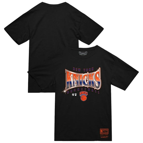 Men's Mitchell & Ness Black New York Knicks Worldwide Collection Glow Up T-Shirt