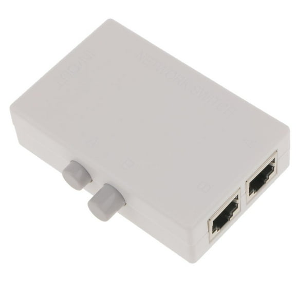 Network Switch Ethernet Switch Manual Selector 100 Mbps Speed for Two Computers Sharing One Network