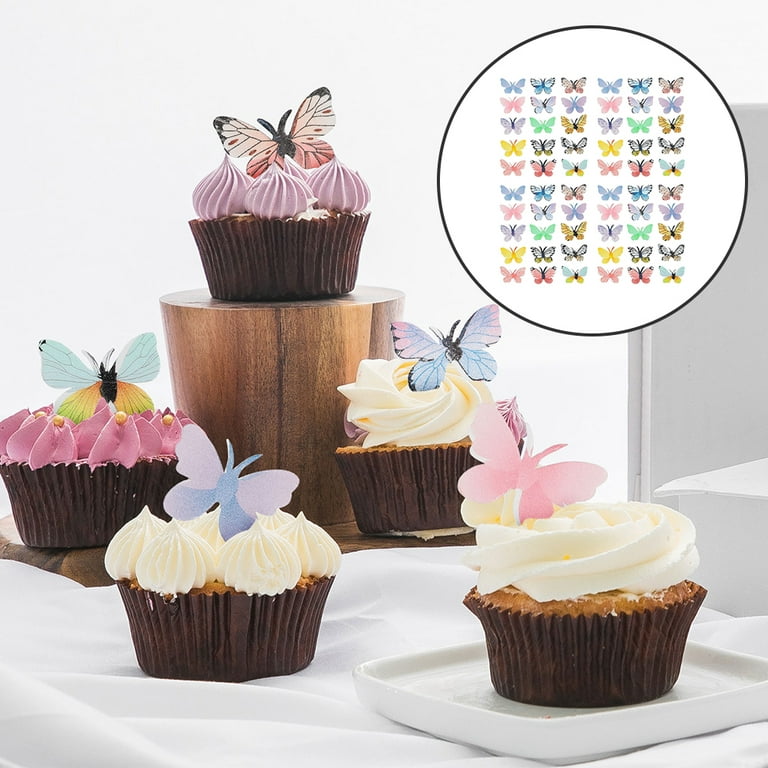 30 Edible Butterflies, 3D Wafer Paper Toppers for Cakes, Cupcakes, Cookies  or Drinks