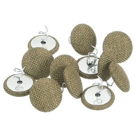 Uxcell 12 Pack Upholstery Tacks Twist Pin, 20mm Bed Skirt Pins Fabric Covered Button Twist Pins for Slipcovers Bed Skirts Armchair Caddies Furniture Cover, Brown