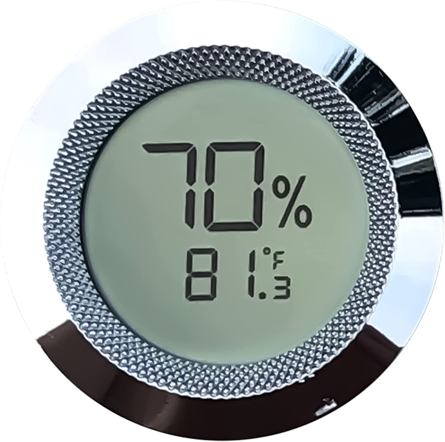 Prestige Import Group Round 2" Digital Hygrometer Thermometer for Cigar Humidors - Silver - 2 Pieces