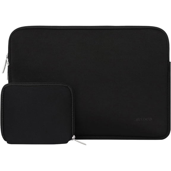Mosiso 13.3 inch Laptop Sleeve for MacBook Pro 14 inch M4 M3 M2 M1 Lenovo Dell HP Asus Acer, Protective Neoprene Notebook Bag with Small Case, Black