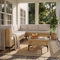 thumbnail image 7 of Homall 7 Pieces Patio Furniture Conversation Set Outdoor Wicker Premium PE Rattan Sofa with Tempered Glass Coffee Table All-Weather for Garden Poolside Porch,Beige, 7 of 7