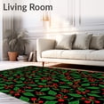 thumbnail image 2 of ODIKA 5' x 7' Machine Washable Non-Slip Area Rug, Christmas leaf High Traffic Rug, Black, 626530, 2 of 7