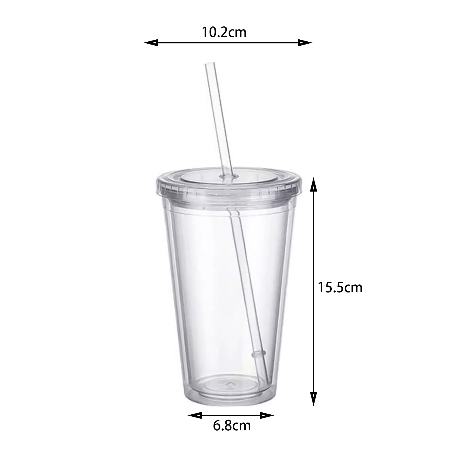 TWSOUL 500ML/650ML Insulated Double Wall Plastic Tumbler Cup with Lid,Reusable  Summer Cold Drink Iced Coffee Cups With Lids And Straws For Adults Kids 