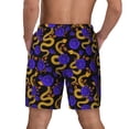 thumbnail image 4 of Goofa Golden Snake And Purple Rose Printed Men's Swim Trunks Board Shorts Quick Dry Mens Swimming Trunks with Compression Liner,Breathable Fit Hawaii Beach Shorts-XX-Large, 4 of 9