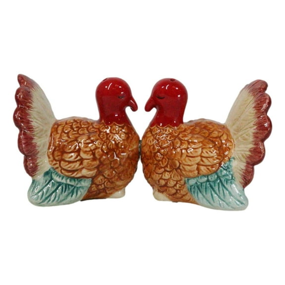 Autumn Festive Thanksgiving Dinner Turkey Hens Ceramic Salt And Pepper Shakers