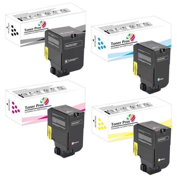 Toner Pros Toner Cartridge – for Lexmark 74C1SK0, 74C1SC0, 74C1SM0, 74C1SY0 – 4-Color Set for Lexmark CS720, CS725, CX720, CX725 Printers – High Yield, 7,000 Pages Each