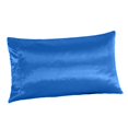 thumbnail image 1 of DOLITY Queen Delicate Skin Smooth Color Satin Synthetic Silk Pillowcase 50x76cm / 20x30 Blue, 1 of 9