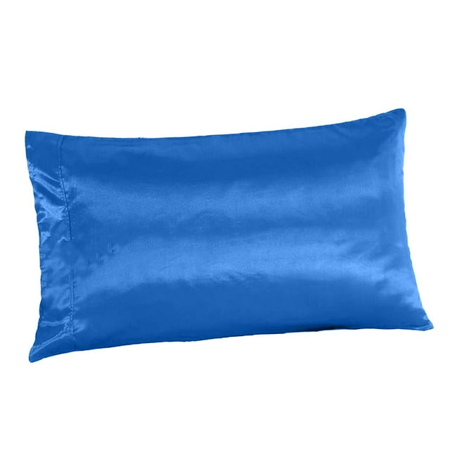 DOLITY Queen Delicate Skin Smooth Color Satin Synthetic Silk Pillowcase 50x76cm / 20x30 Blue