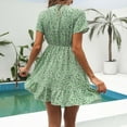 thumbnail image 3 of WILLBEST Vestidos Largos Casuales para Mujer Vestido Cruzado con Volantes y Estampado Floral para Mujer, Cuello En V Profundo, Manga Corta, Gasa Midi con Lazo En La Cintura Mediana​​, 3 of 3
