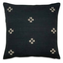 PILLOWPIA Marguerite Cotton Pillow Cover, Black, 20'' x 20'', Decorative Throw Pillow Case