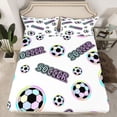 thumbnail image 2 of Castle Fairy Soccer Full Size Sheets for Kids Teens,Ball Gamer Bed Sheets, 2 of 7