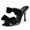 Black, variant on Women Sexy Two Bows Open Toe Mules Stiletto High Heel Slip On Party Evening Prom Dress Slides Shoes Size 8 Red