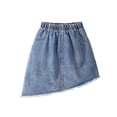 thumbnail image 4 of Shadoumai Denim Flared Skort for Toddler Girls Playful Pleated Mini Jean Skirt with Built-In Shorts, 4 of 8