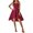 Burgundy-L, variant on Casual Women High Low Hem Dress Elegant Sleeveless A-Line Flared Dress Party Cocktail Dress