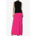 thumbnail image 6 of TheMogan Women's Casual Lounge Solid Foldable High Waist Draped Jersey Relaxed Long Maxi Skirt Hot Pink XL, 6 of 7