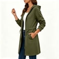 thumbnail image 4 of Long Hoodie Women Drawstring Zip-up Fleece Hooded Jackets Tie Waist Loose Casual Fashion Sweatshirts with Pockets Green L, 4 of 9