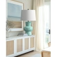thumbnail image 6 of 25.6" Blue Ceramic Table Lamp, Large Bedside Living Room Lamp, 1 Pack Vase Bedside Lamp with White Linen Lampshade, Modern Bedroom Lamp, 6 of 7