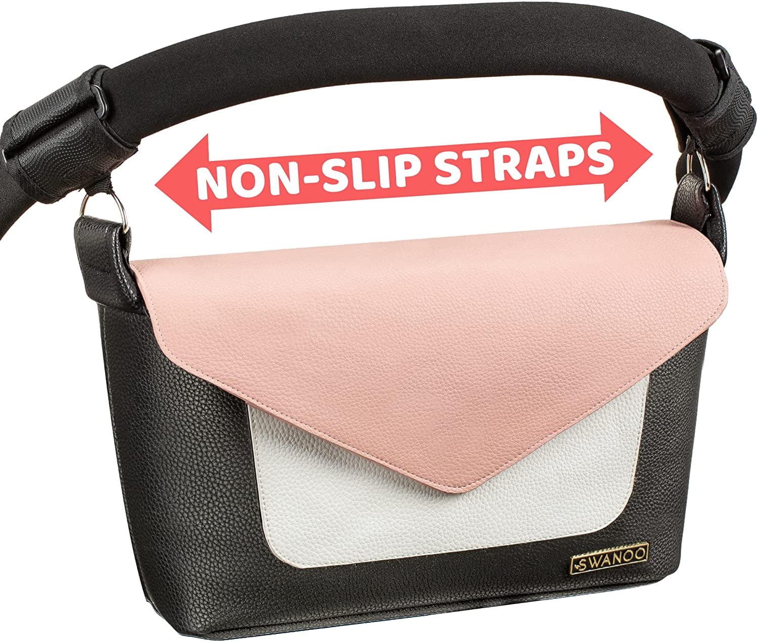 Vegan Leather Non Slip Universal Stroller Organizer With Cup