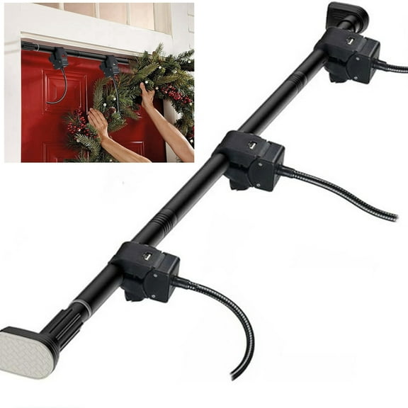 Bxaolu Front Door Garland Hanger - Adjustable to Different Door Widths, Heavy-Duty Plastic Decorative Christmas and Holiday Decor - No Nails or Screws, No Damage to Your Door[31.5"-39.5"]