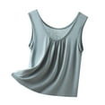 thumbnail image 3 of TAGOLD Summer Casual Tops,Plus Size T-shirt Blouse for Womens, Fashion Women's Summer Casual Solid Color Loose Round-Neck Tank,Round-Neck Tank Top, 3 of 5