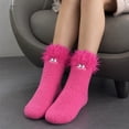 thumbnail image 5 of WXLWZYWL Womens Fuzzy Crew Socks, Cute Novelty Monster Socks, Warm Cozy Winter Sleep Socks for Girls Teens, 5 of 5