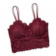 thumbnail image 1 of Sacredtree Women's Lace Sexy Lingerie V Neck Crochet Bralette Bra, Crop Top Floral Cami Padded Tank Tops Underwear, 1 of 3