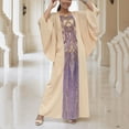thumbnail image 2 of Uootdi Abaya Dress for Women Eid Bat Sleeve Party Dress for Women Sequins Dresses Muslim Gift Abaya Maxi Robe Moroccan Caftan, 2 of 7