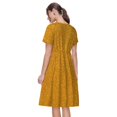 thumbnail image 2 of Bixox Robe d'Été à Manches Courtes pour Femmes Robe Ample Longueur Genou avec Poches-Pailletée Dorée, 2 of 7