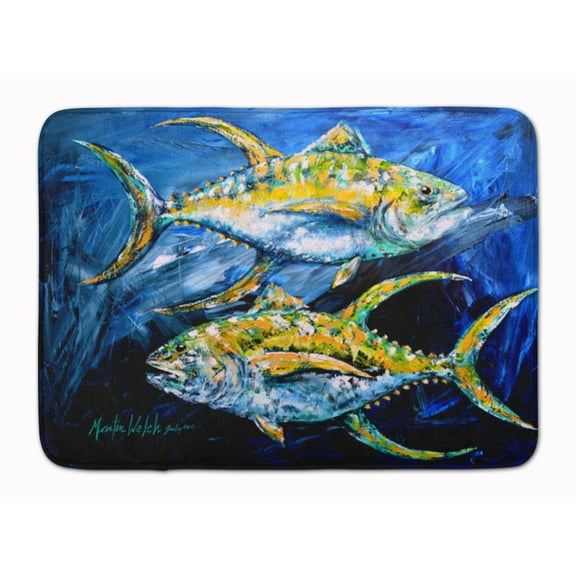 Carolines Treasures MW1125RUG Fish - Tuna Tuna Blue Machine Washable Memory Foam Mat 19 X 27" multicolor