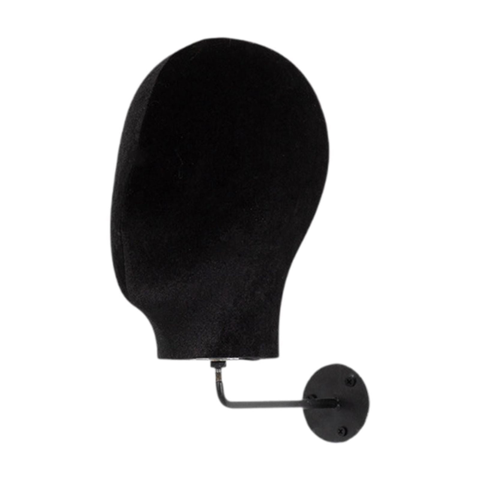 Gazechimp Wall Mount Mannequin Head Cap Hat Display Rack for Ornament Decoration Store Flannel Black