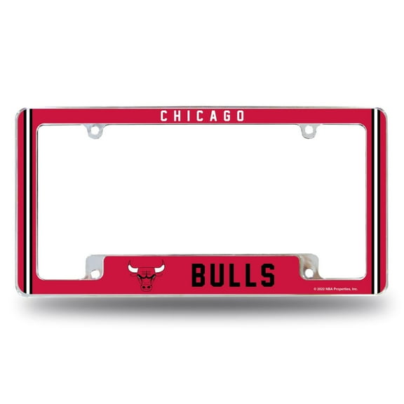 Chicago Basketball Bull's Chrome Metal License Plate Frame