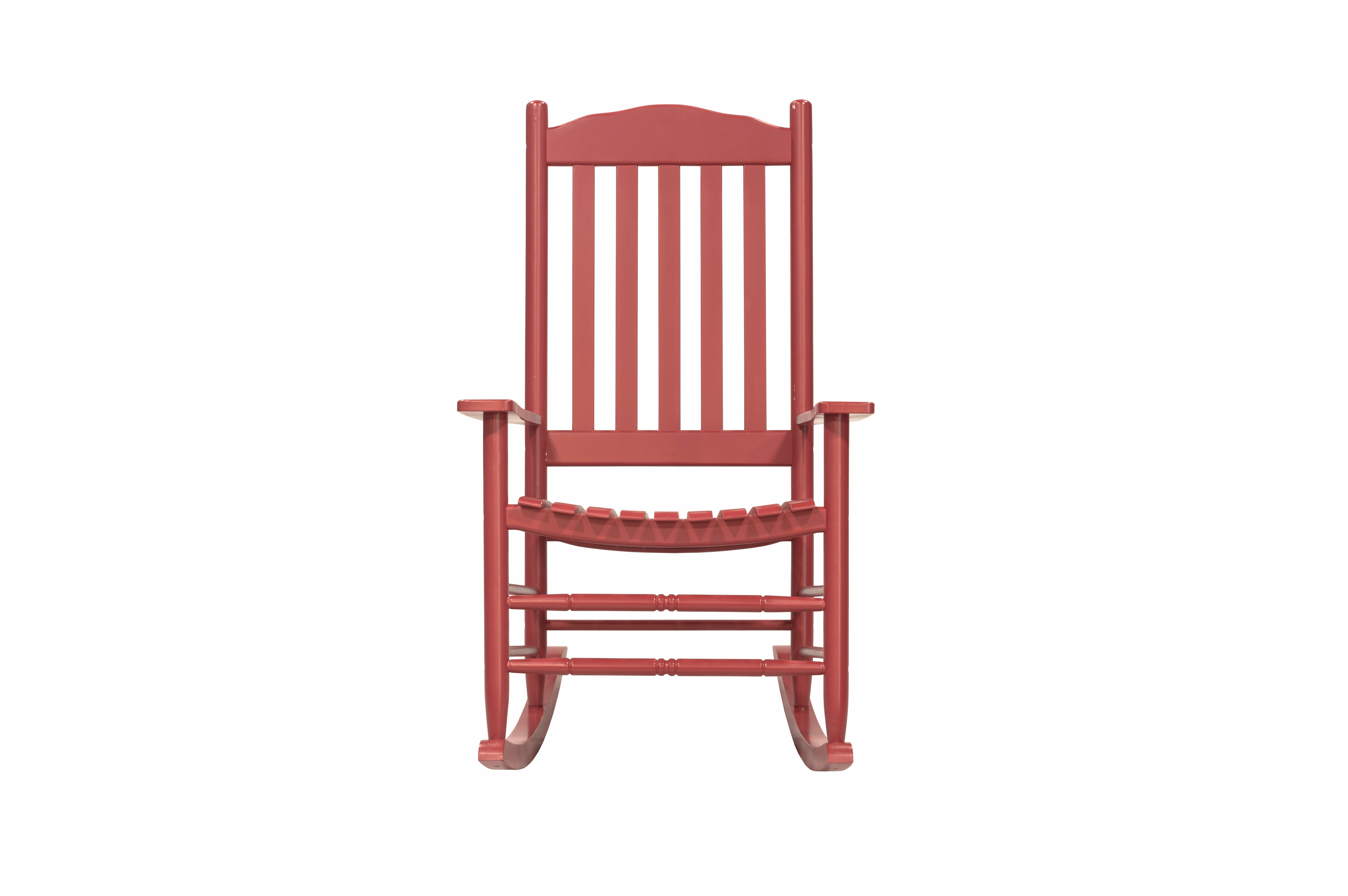 Outdoor Patio Garden Furniture 3-Piece Wood Porch Rocking Chair Set, Weather Resistant Finish,2 Rocking Chairs and 1 Side Table-Red - image 4 of 11