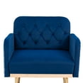 thumbnail image 6 of Velvet Accent Chair, Modern Tufted Upholstered Armchair with Arms and High Back, Comfy Leisure Single Sofa Chair with Golden Metal Legs for Living Room Bedroom, Navy, 6 of 7
