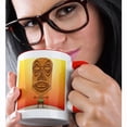 thumbnail image 2 of 3dRose, VooDoo Tiki Head voodoo villager with tribal mask standing in tropical environment, 15oz Two-Tone Red Mug, 2 of 7