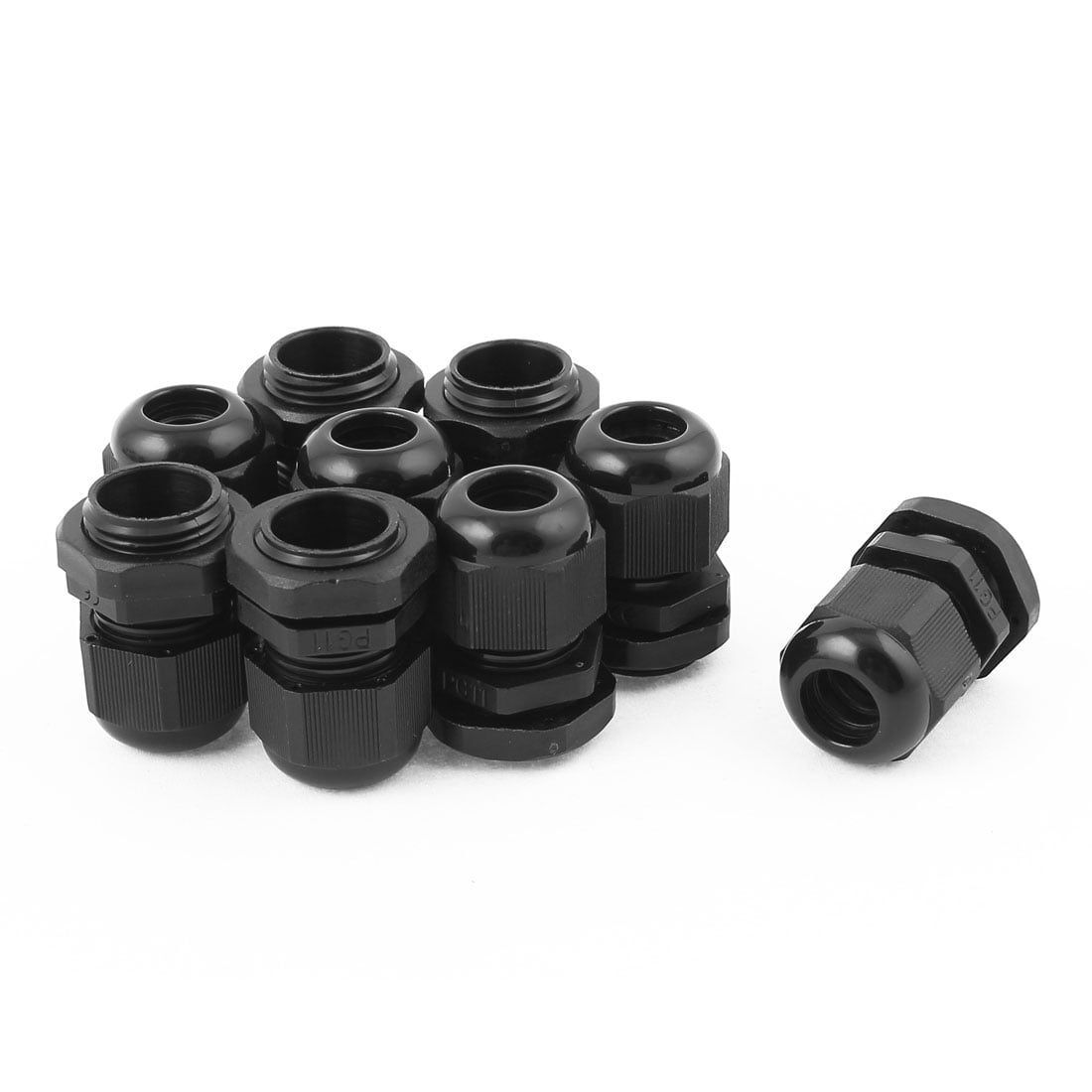 5PCS Black Spiral Cable Gland PG13.5 Cable Range 6-12MM Nylon IP68 Waterproof 