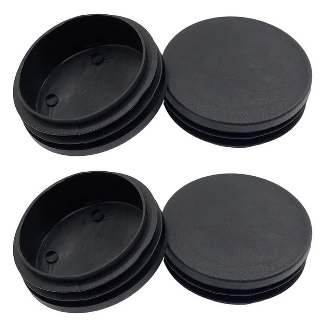 Tapón de plástico Suiwotin, tapas redondas negras de 76 mm, 4 piezas