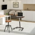 thumbnail image 3 of Seville Classics airLIFT® Premium Height Adjustable Button Mobile Rolling Laptop Cart Desk w/ Wheels, Walnut, Flat (24"), 3 of 6