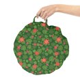 thumbnail image 2 of Exotic Round Floor Cushion with Handle, Natural Theme Tropical Oasis Pattern Along Pink Flowers Green Palm Leaves Pattern, Pillow for Living Room & Dorms, 18" Round, Multicolor, by Ambesonne, 2 of 4
