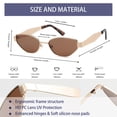 thumbnail image 5 of Gafas de sol VIVIENFANG marrones con montura metálica dorada estilo ojo de gato para mujeres, 5 of 5