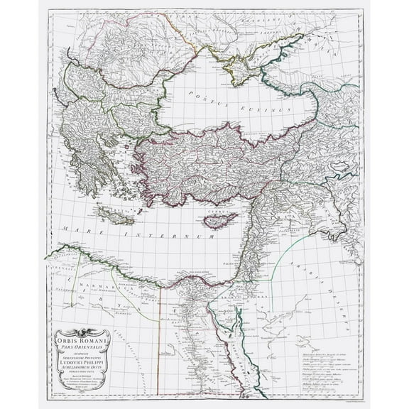 Historic Map - Greece Turkey Syria Ancient Middle East - D'Anville 1799