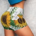thumbnail image 4 of Daiia Sunflowers (2) Pattern Women's Workout Shorts Biker Shorts - High Waisted Workout Spandex Tummy Control Gym Running Yoga Shorts-Medium, 4 of 8