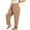 #042-Khaki, variant on Favoffer Women's Plus Size Linen Pants Solid Color Drawstring Elastic Waist Pocket Side Slit Loose Long Trousers Breathable Summer Bottom for Outdoor